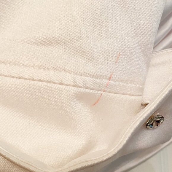 New Positive Attitude Nordstrom White Satin Formal Surplice Top - Picture 4 of 5